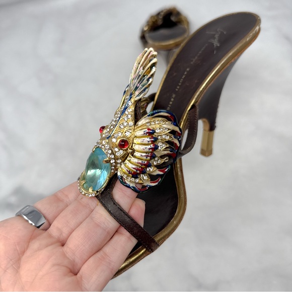 Giuseppe Zanotti Vintage Y2K Iconic Lionfish Embellished Sandal Heels Rare 38 - Picture 6 of 16